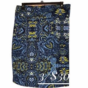 LulaRoe Cassie skirt 2XL straight blue stretch